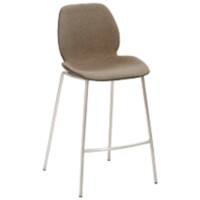 Tabouret de bar Mayer Sitzmöbel MySolo Acier inoxydable brossé Tissu 4 pieds en métal Beige chiné