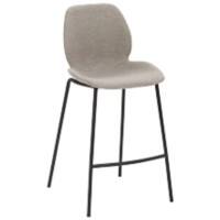 Tabouret de bar Mayer Sitzmöbel MySolo Tissu 4 pieds en métal Gris chiné