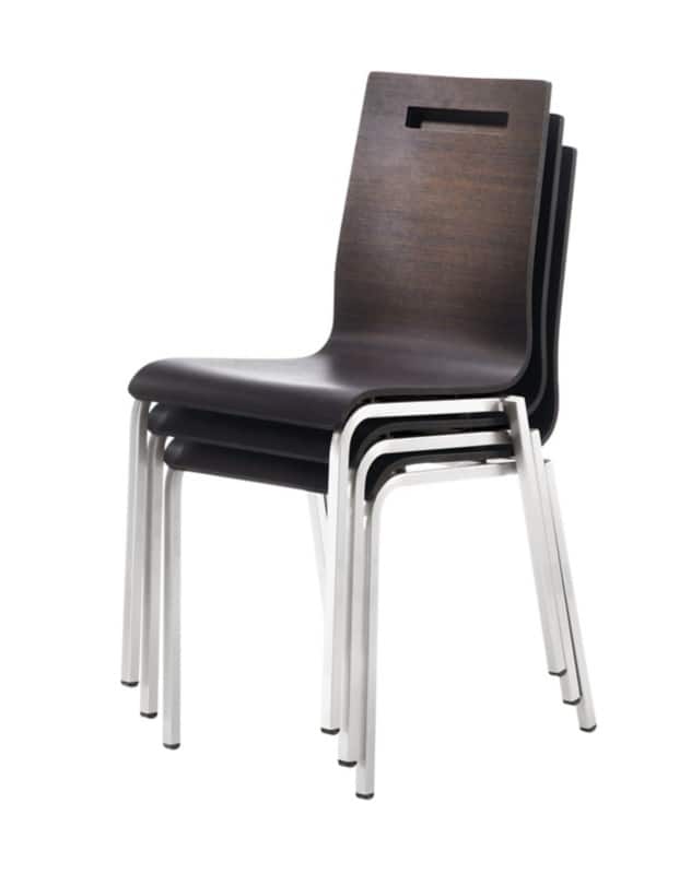 Mayer Sitzmöbel Stapelstoel myLife Wenge hout 4 metalen poten 2 stuks