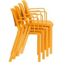 Chaise empilable Mayer myNUKE Polypropylène Plastique 4 Pieds Avec accoudoirs Orange 2 Unités