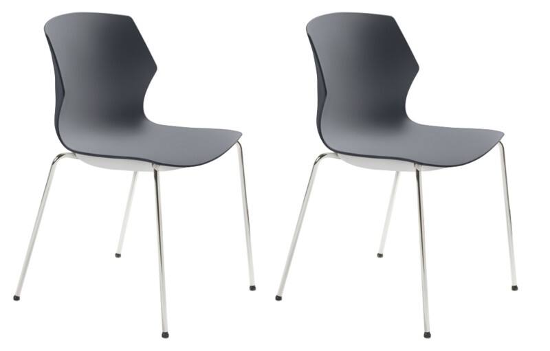 mayer sitzmöbel Stapelstoel Kunststof Optionele armleuning Antraciet 120 MyPRIMO  2 Stuks