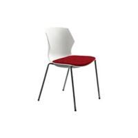 Chaise empilable Mayer Sitzmöbel myPRIMO Tissu 4 pieds en métal Blanc Rouge 2 Unités