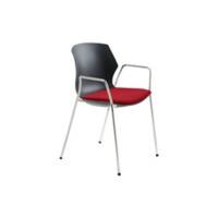Chaise empilable Mayer Sitzmöbel myPRIMO Chrome Tissu 4 pieds en métal Rouge 2 Unités