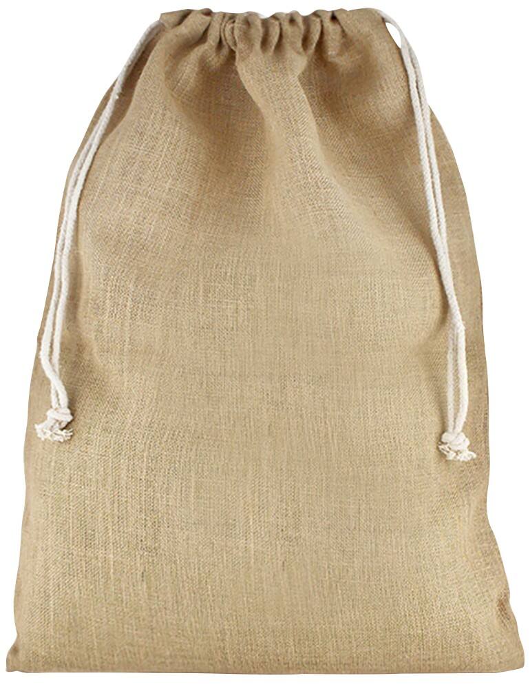 Sac à cordon en jute Beige 500 x 400 x 100 mm Paquet de 50