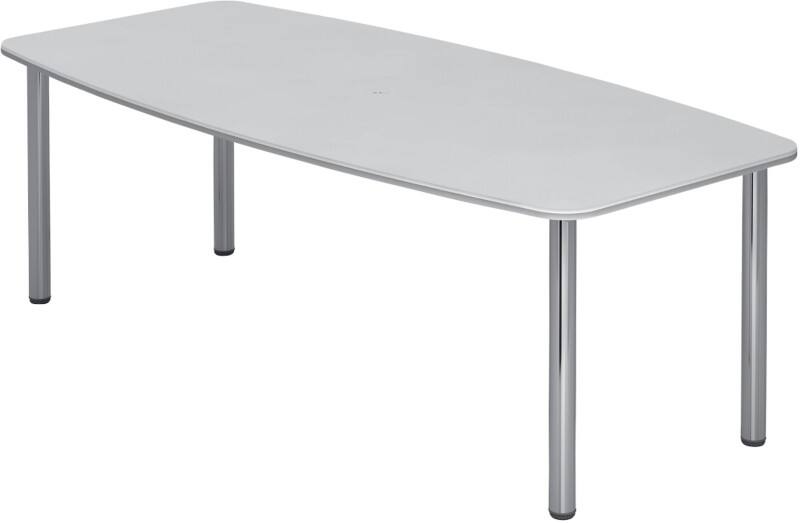 Table de conférence Hammerbacher Argenté, Blanc Mélaminé Argenté KT22C 2200 x 1050 x 740 mm