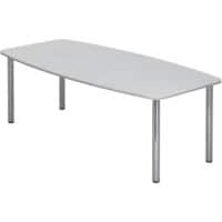 Table de conférence Hammerbacher Argenté, Blanc Mélaminé Argenté KT22C 2200 x 1050 x 740 mm