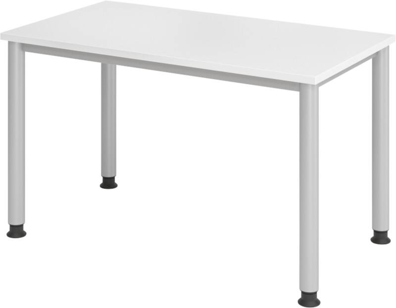 Bureau Hammerbacher Express Q VHS Hauteur ajustable Rectangulaire Blanc 4 pieds métalliques 1200 (L) x 672 (P) x 810 (H) mm Acier, Aggloméré