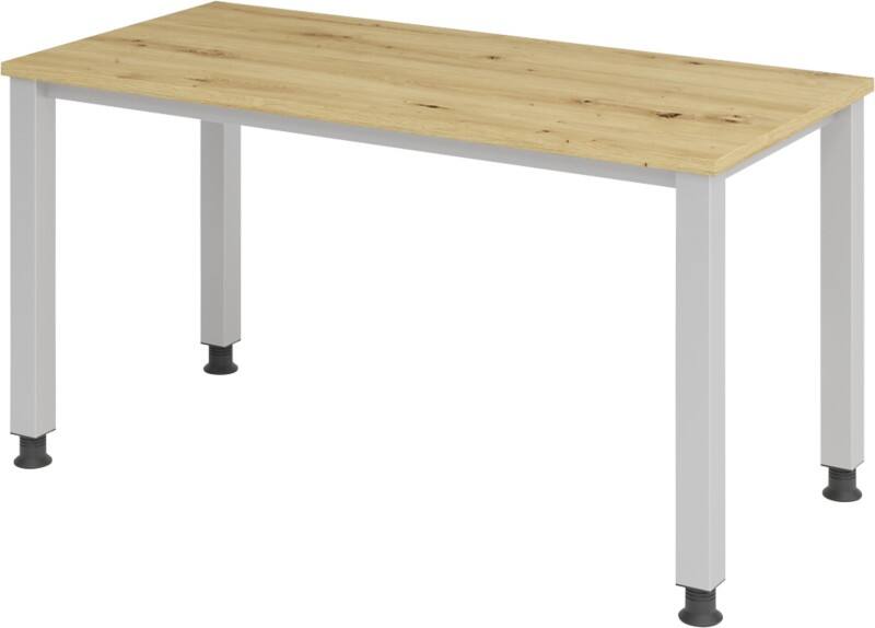 Bureau Hammerbacher Express Q VQS Hauteur ajustable Rectangulaire Chêne 4 pieds métalliques 1400 (L) x 672 (P) x 810 (H) mm Acier, Aggloméré