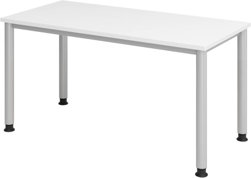 Bureau Hammerbacher Express Q VHS Hauteur ajustable Rectangulaire Blanc 4 pieds métalliques 1400 (L) x 672 (P) x 810 (H) mm Acier, Aggloméré