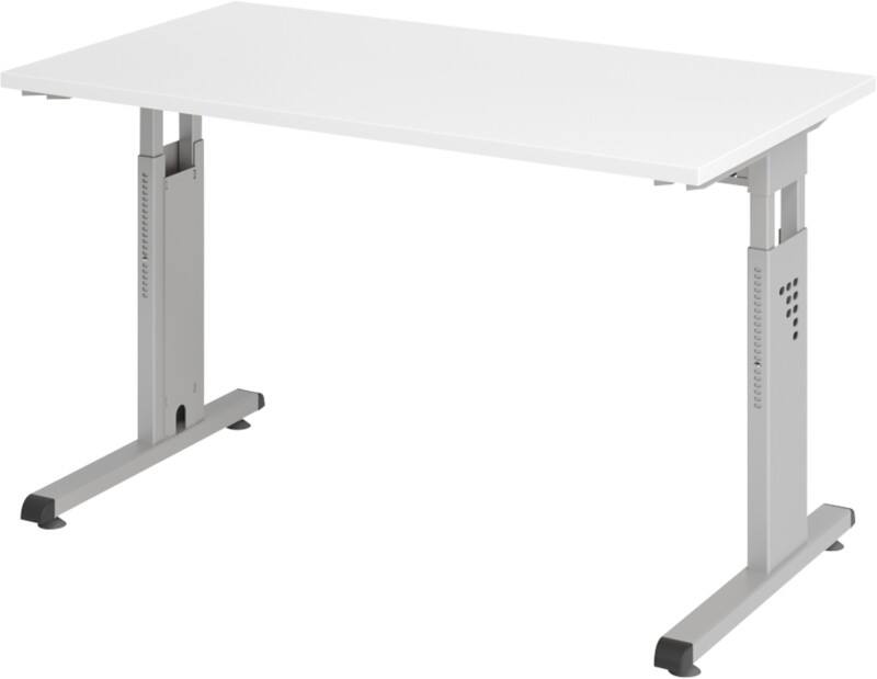 Bureau Hammerbacher Express Q VOS Hauteur ajustable Rectangulaire Blanc C-Pied 1200 (L) x 672 (P) x 850 (H) mm Acier, Aggloméré