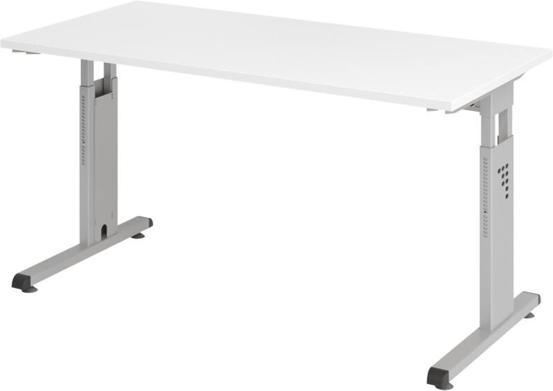 Bureau Hammerbacher Express Q VOS Hauteur ajustable Rectangulaire Blanc C-Pied 1400 (L) x 672 (P) x 850 (H) mm Acier, Aggloméré