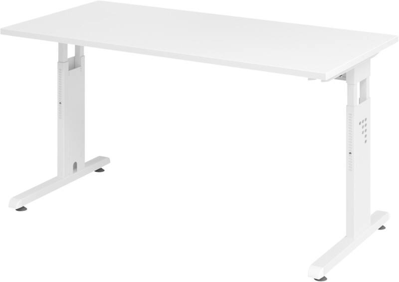 Bureau Hammerbacher Express Q VOS Hauteur ajustable Rectangulaire Blanc C-Pied 1400 (L) x 672 (P) x 850 (H) mm Acier, Aggloméré
