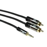 ACT 10 M Hoogwaardige Audioverbindingskabel 1 x 3.5 mm stereo-aansluiting mannelijk, 2 x RCA mannelijk