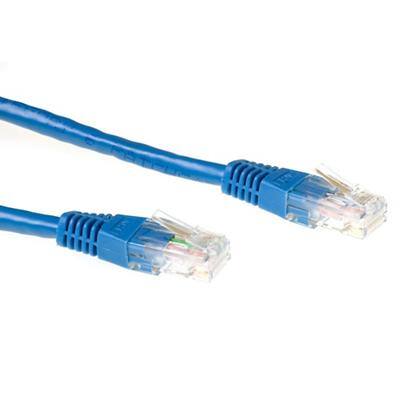 Câble patch U/UTP Cat6 ACT Avec connecteurs RJ45 Bleu 2 m