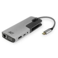 Adaptateur multiport USB-C vers HDMI ou VGA ACT AC7043