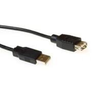 ACT USB 2.0 A Mannelijk - USB-A Vrouwelijk Zwart 3 M