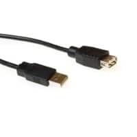 ACT USB 2.0 A Mannelijk - USB-A Vrouwelijk Zwart 5 M