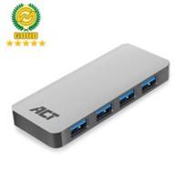 ACT USB-A Hub met voeding Aantal poorten: 4X USB-A vrouwelijk 0.50 m, Aluminium behuizing