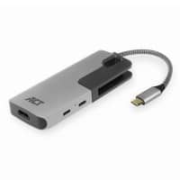 Adaptateur ACT USB-C vers HDMI femelle Pass-through PD, 4K, USB-A, port USB C, Lecteur de carte