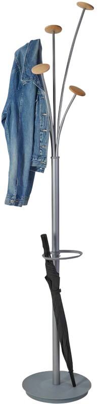 Portemanteau Alba 5 Crochets Argenté 38 x 350 x 1 870 mm