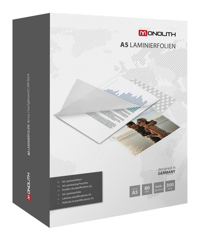 Pochette de plastification Monolith A5 Chrystal claire 80 microns (2 x 80) Transparent 300 Pochettes