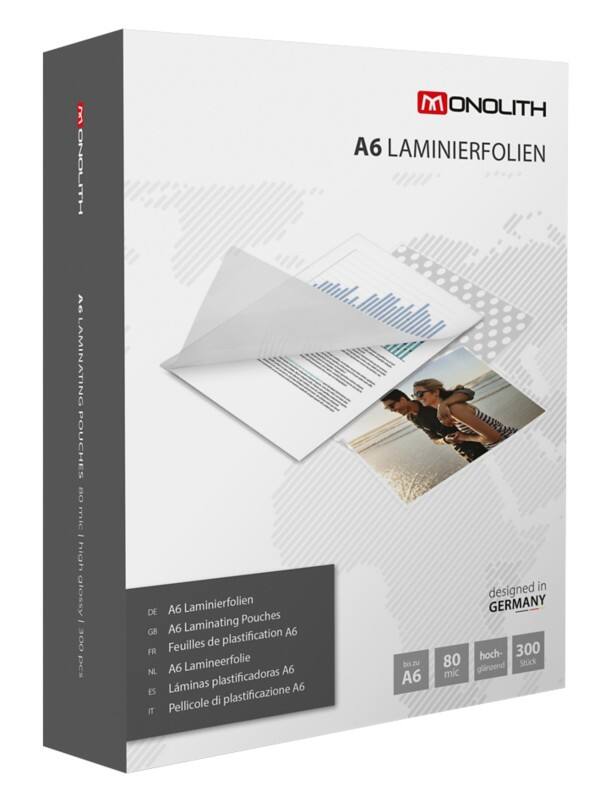 Pochette de plastification Monolith A6 Chrystal claire 80 microns (2 x 80) Transparent 300 Pochettes