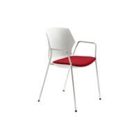 Chaise empilable Mayer Sitzmöbel myPRIMO Chrome Tissu 4 pieds en métal Blanc Rouge 2 Unités