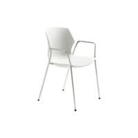 Chaise empilable Mayer Sitzmöbel myPRIMO Chrome Polypropylène Plastique 4 pieds en métal Avec accoudoirs Blanc 2 Unités