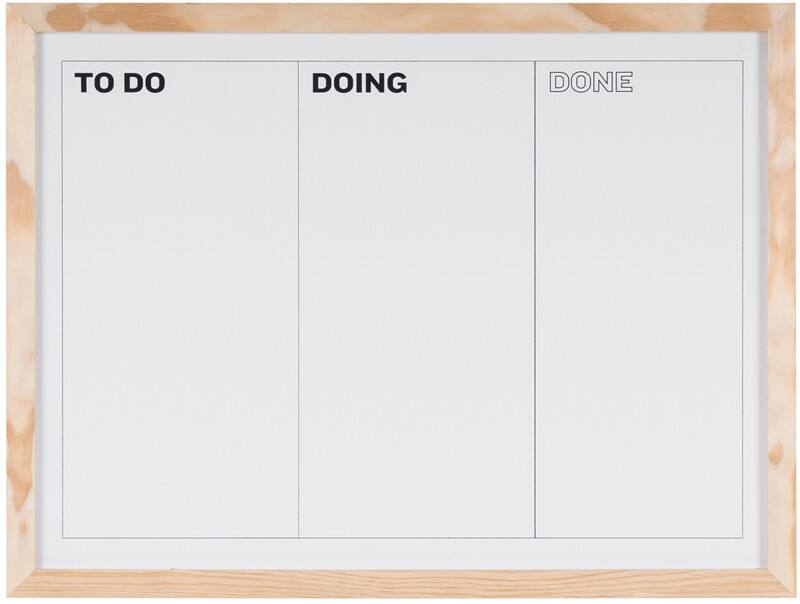 Bi-Office Wandplanbord Magnetisch Wandmontage 60 (B) x 45 (H) cm Gelakt staal, Grenenhout Wit