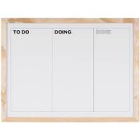 Calendrier mural Bi-Office Kan Ban Cadre beige en pin magnétique Blanc 60 x 45 cm