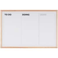 Tableau blanc Bi-Office Kan Ban Cadre beige en pin Montage mural magnétique Blanc 90 x 60 cm