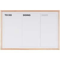 Tableau blanc Bi-Office Magnétique Montage mural Acier laqué 90 x 60 cm (l x h) Pin blanc