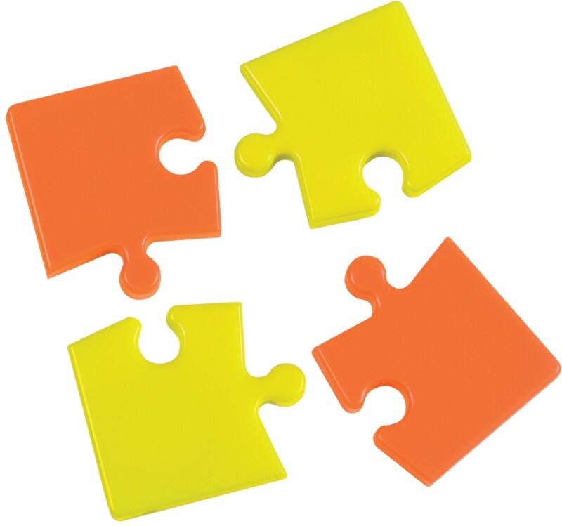 Aimants pour tableau blanc Bi-Office Puzzle Multicolore IM246023 4 unités