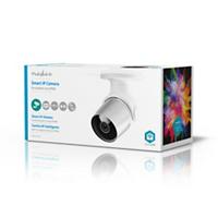 Caméra d'extérieur Nedis SmartLife Full HD, 1080p, IP65, Cloud, MicroSD, Wi-Fi, Argenté, blanc