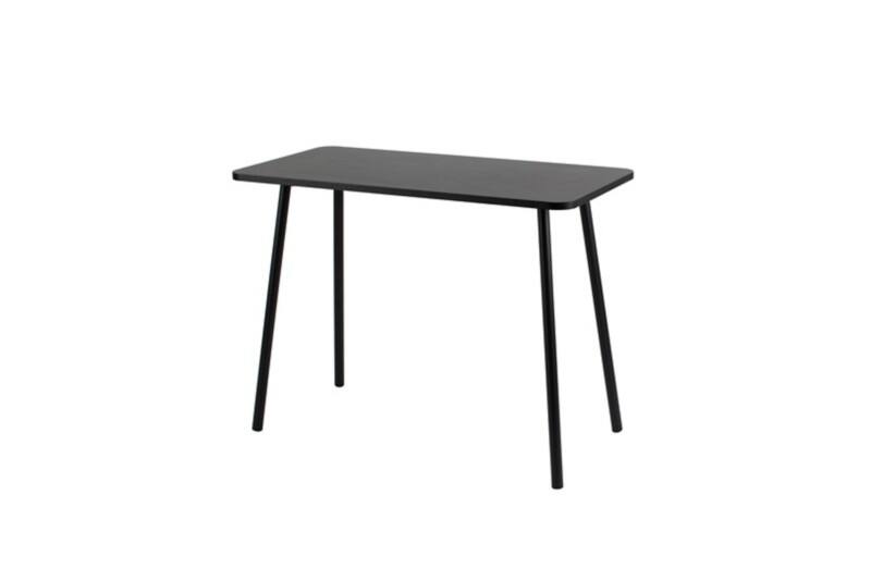 Bureau de télétravail Paperflow Rectangulaire Noir 4 pieds métalliques 1140 (L) x 600 (P) x 750 (H) mm Mélamine  