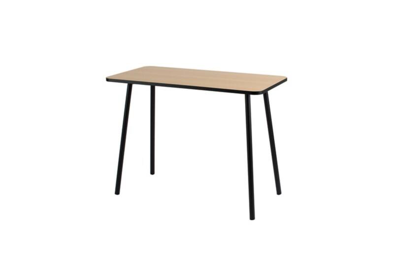 Bureau de télétravail Paperflow Rectangulaire Hêtre 4 pieds métalliques 1140 (L) x 600 (P) x 750 (H) mm Mélamine  