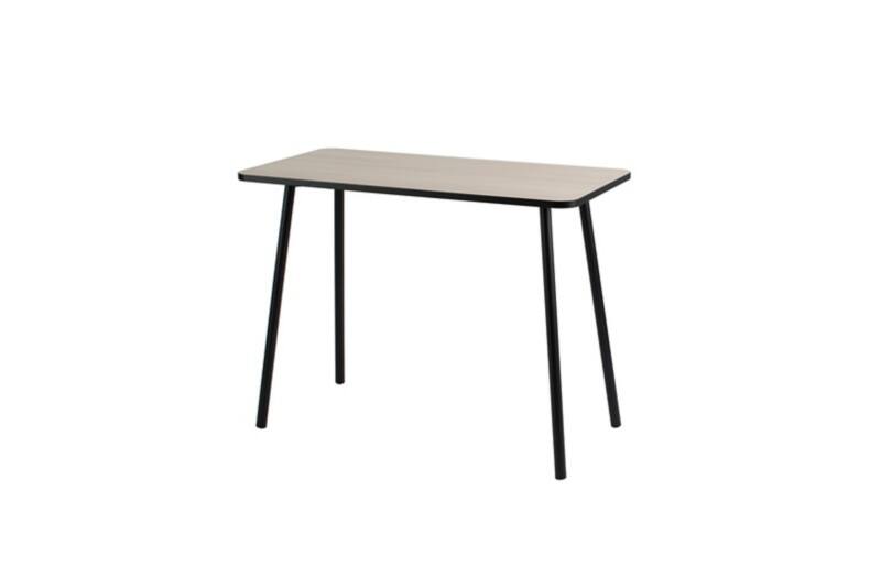 Bureau de télétravail Paperflow Rectangulaire Chêne 4 pieds métalliques 1000 (L) x 500 (P) x 750 (H) mm Mélamine  