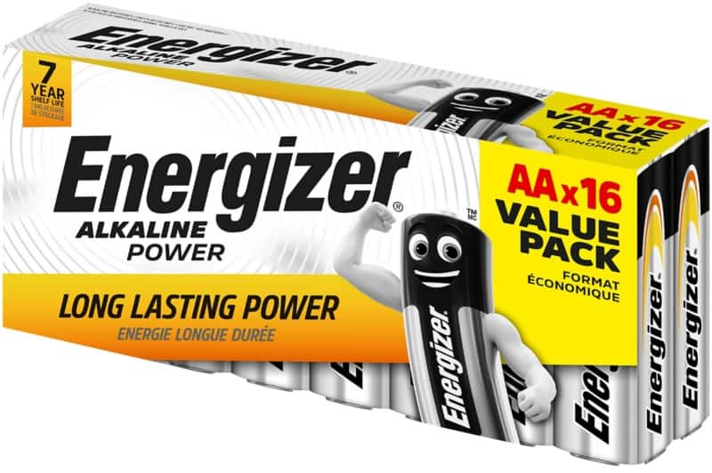 Piles Energizer Alkaline Power AA LR6 1.5 V 16 unités