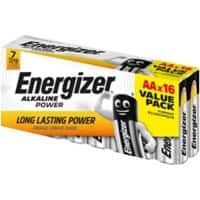 Piles Energizer Alkaline Power AA LR6 1.5 V 16 unités