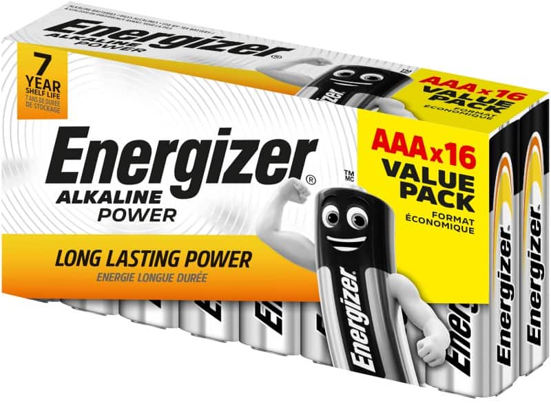 Energizer Batterijen Alkaline Power LR03 AAA 1250 mAh Alkaline 1.5 V 16 Stuks