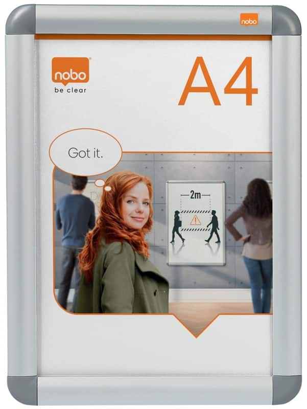 Cadre d’affichage Nobo Premium Plus A4 Argenté 1902214 25 (L) x 1,2 (P) x 34 (H) cm 1902214