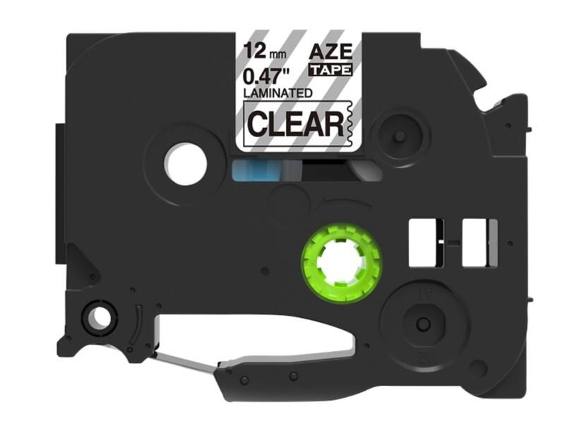 Rillstab Compatibel Brother TZe-131 Labeltape Zelfklevend Zwart op Transparant 12 mm x 8m