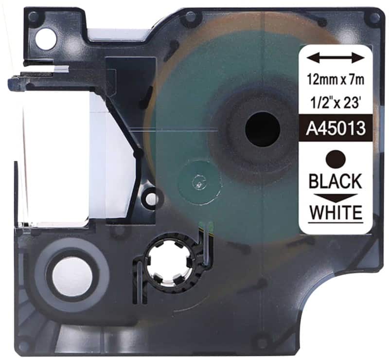 Ruban d’étiquettes Rillstab D1 S0720530 / 45013 Dymo Compatibles Autocollantes Noir sur blanc 12 mm x 7 m