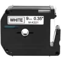 Rillstab Compatibel Brother M-K221 Labeltape Zelfklevend Zwart op Wit 9 mm x 8m
