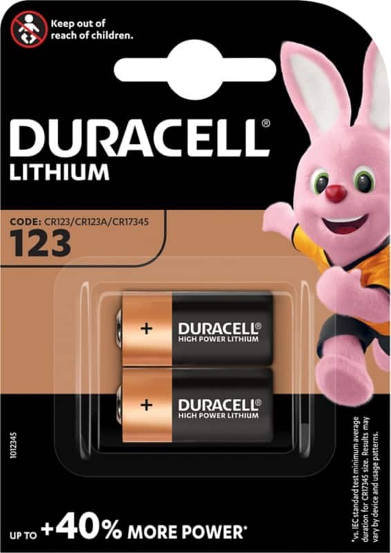 Duracell Batterijen High Power CR123 CR17345 Lithium (Li) 3 V 2 Stuks