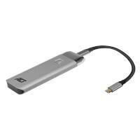 ACT M.2 NVMe USB-C SSD-behuizing Aluminium USB 3.2 Gen2Zilver