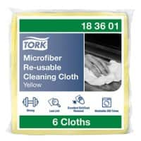 Chiffon réutilisable Tork Microfibre 183601 Jaune Usage à sec et avec de l’eau 6 unités