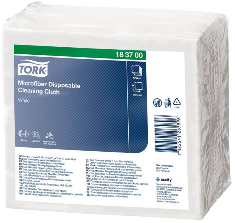 Tork Microfiber Wegwerp Schoonmaakdoek Wit Premium 40 Stuks