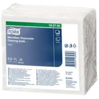 Chiffon de nettoyage Tork Premium Microfibre à usage unique ou à usage sec ou humide Blanc 40 unités