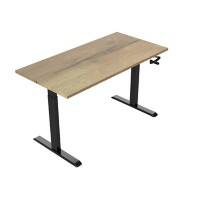 euroseats Zit-sta bureau zwart met natuurlijk eiken tafelblad 1400 x 800 x 685-1165 mm